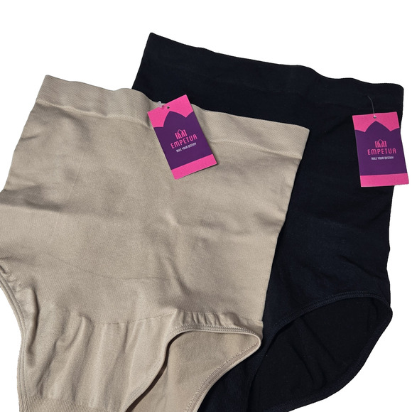 Shapermint Empetua High-Waisted Shaper Panty Lot/2 Tan Beige Black Sz M/L 54001 - Picture 8 of 8